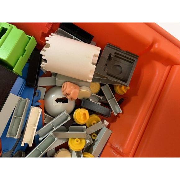 Vintage Fisher Price CONSTRUX Building Toys Lot Construction Set Orange Case - Picture 5 of 10